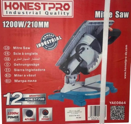 Scie a onglet 210mm 1200W HONESTPRO | YAE0864 - الصورة 2