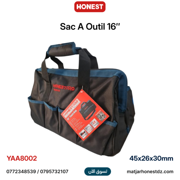 Sac A Outil 16″ 45x26x30mm HONESTPRO YAA8002