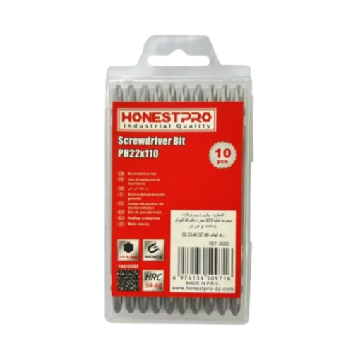 Jeu de 10 Pcs embouts magnétiques Phillips PH2 110mm avec coffret HONESTPRO YAD0285 - الصورة 2