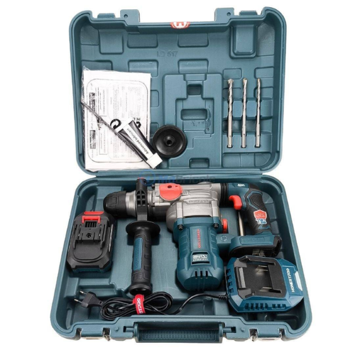 Marteau perforateur s/fil 21V 4.5j SDS-PLUS 26mm batterie li-ion 4Ah chargeur et valise HONESTPRO | YAE2650 - الصورة 4