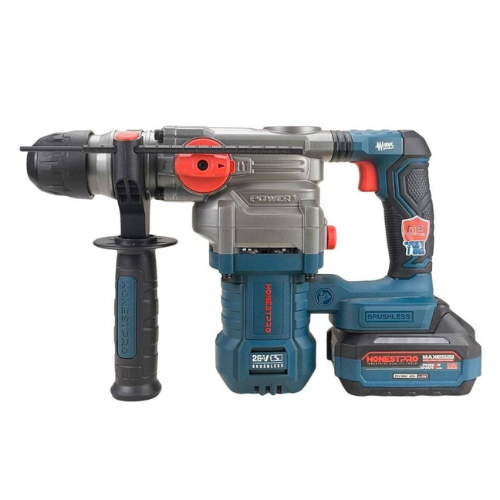 Marteau perforateur s/fil 21V 4.5j SDS-PLUS 26mm batterie li-ion 4Ah chargeur et valise HONESTPRO | YAE2650 - الصورة 2