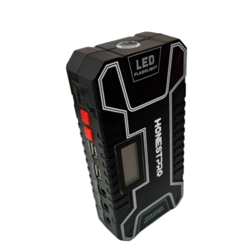 Booster batterie 3 in1 500A Power Bank 12000 mAh et lampe torche 2USB avec pochette HONESTPRO YAE3496 - الصورة 3