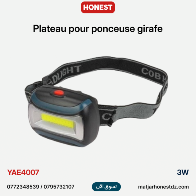 Lampe frontale, lampe de tête 3W à 9 LED 100Lm réglable 0-90° HONESTPRO | YAE4007