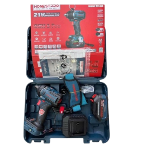 Clé A Choc Boulonneuse Sans Fil 21v Li-Ion BRUSHLESS Avec Batterie 4.0AH 1/2" 1100N.m HONESTPRO YAE6114 - الصورة 4