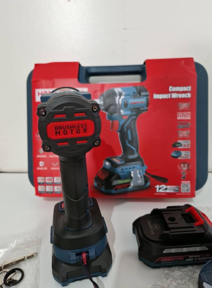 Clé A Choc Boulonneuse Sans Fil 21v Li-Ion BRUSHLESS Avec 2 Batterie 2.0AH 550N.m HONESTPRO | YAE6118 - الصورة 4