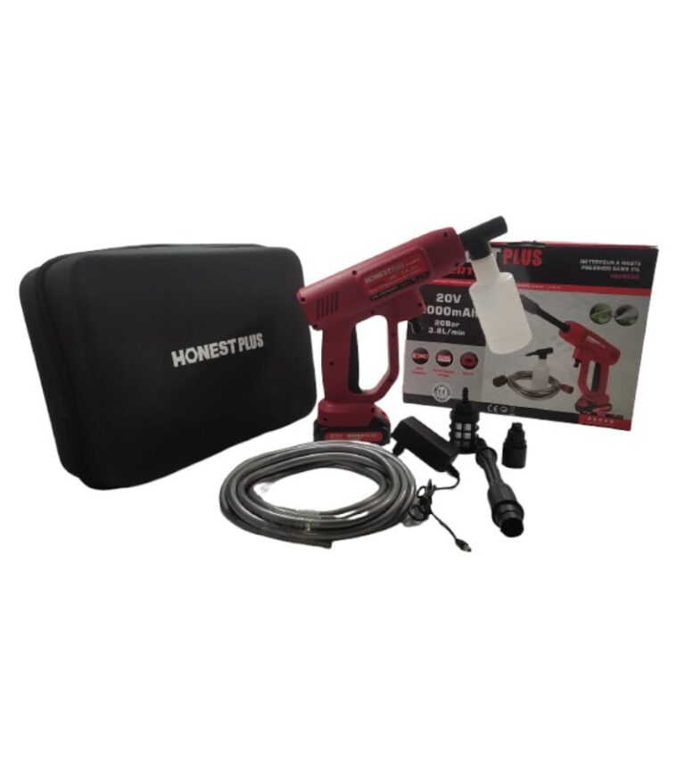 Nettoyeur haute pression sans fil 20V 20bar avec batterie li-ion 2.0Ah chargeur et pochette HONESTPLUS YAE4950 - الصورة 3