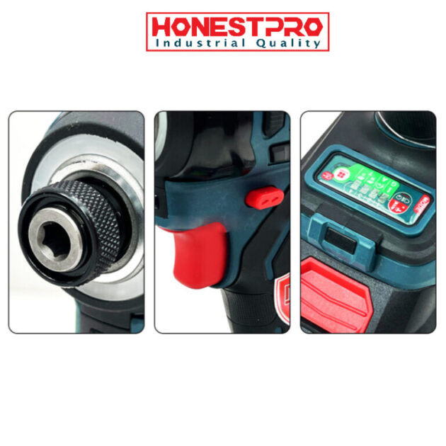 Visseuse à choc 21V 2 batteries 2.0Ah 250N.m HONESTPRO YAE6119 - الصورة 4