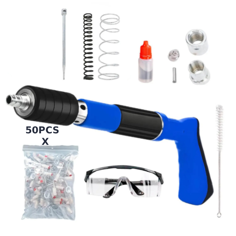 Pistolet a clous en acier machine de tir a ongles pénètre le mur et le fer 50pcs POWERBLU | YAE1080 - الصورة 2
