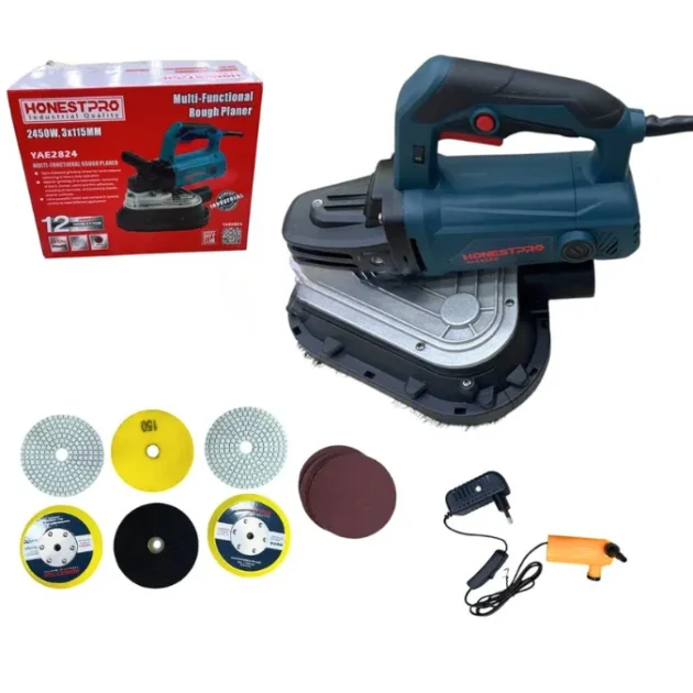 Ponceuse Sol Beton de 3 disque 115mm 2450W HONESTPRO YAE2824 - الصورة 4